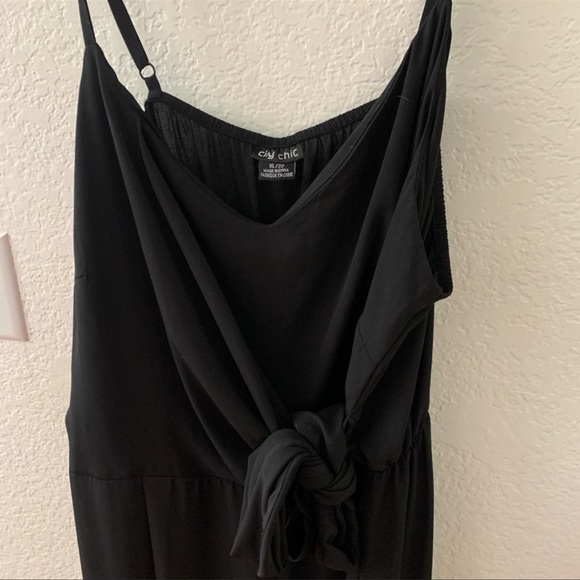 City Chic Black Front Tie Jumpsuit size 22 - Picture 5 of 10